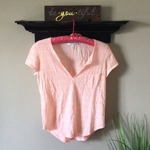 Peach striped VS tee